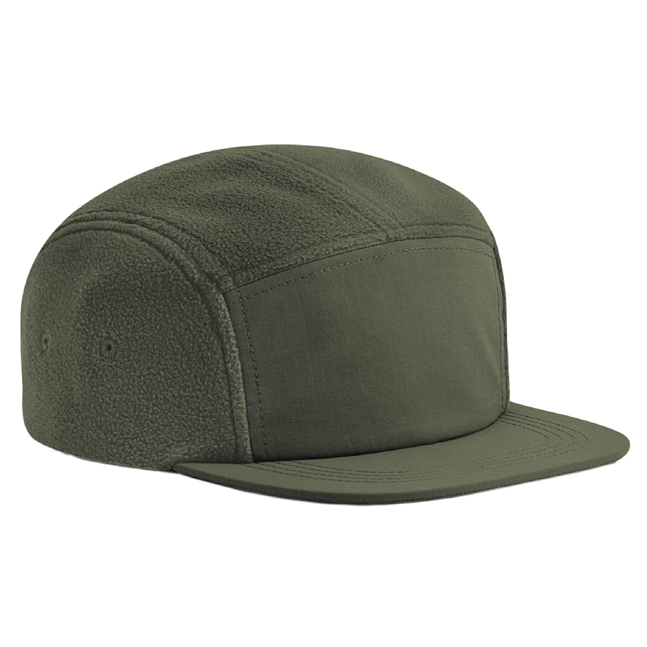 Beechfield Unisex Olive Green - Outdoor Camper - Baseball, Running Hat, All-Round, Sports Accessories, Trucker, Sun Hat, Mens, Womens, - 100% Recycled Polyester Fleece