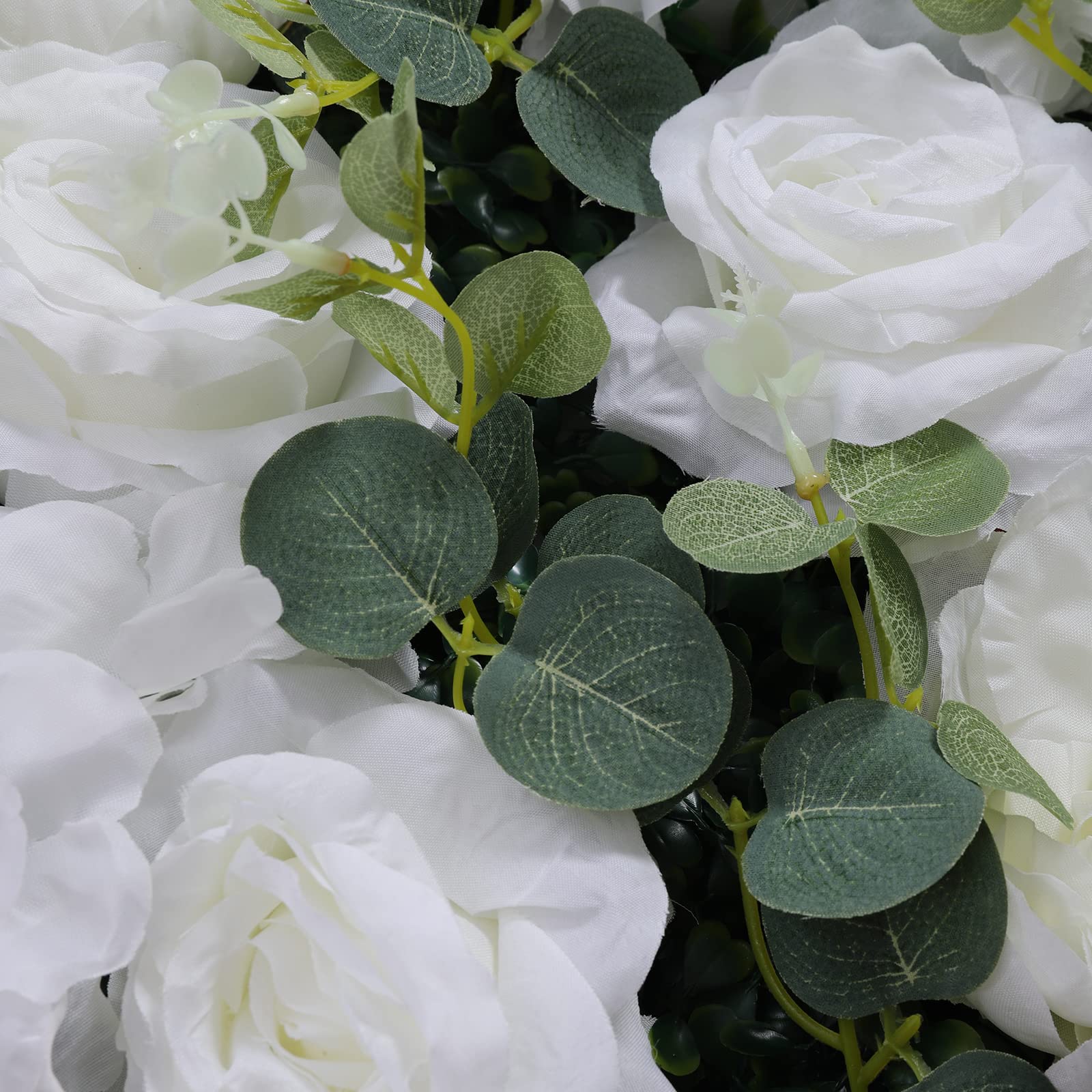 6 Stück Blumenwand Rosenwand, 60 * 40cm Künstliche Blumenwand Paneele, Wiederverwendung Blumenhintergrund Hochzeit, Für Hochzeit |Parteien Dekoration (Weiß)