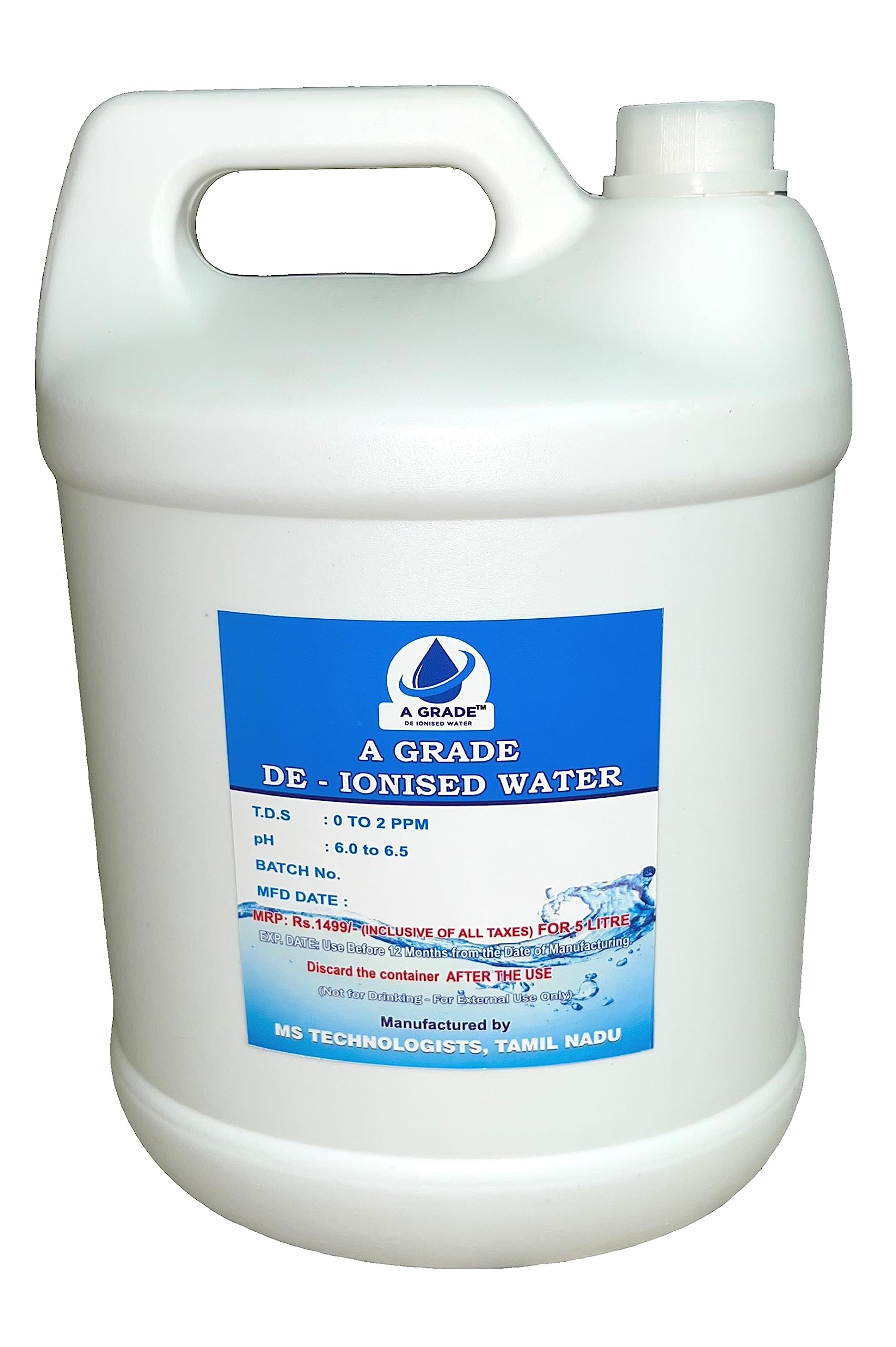 Buy A GRADE Distilled Water H2O Pure DiIonised Distilled Water For