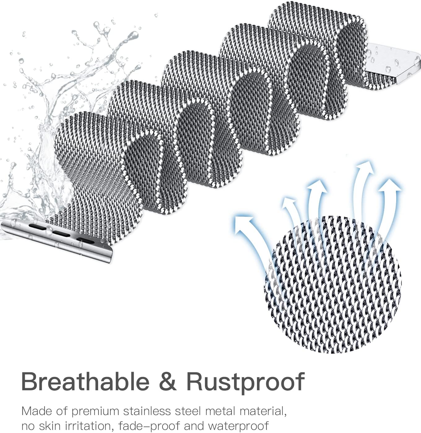 Magnetic Band Compatible for Apple Watch Bands Women Men 40mm 38mm 41mm 42mm 46mm 44mm 45mm 49mm, Stainless Steel Mesh Metal Sport Strap Wristband iWatch Series 11 10 9 8 7 6 5 4 3 2 1 SE Ultra - Image 2