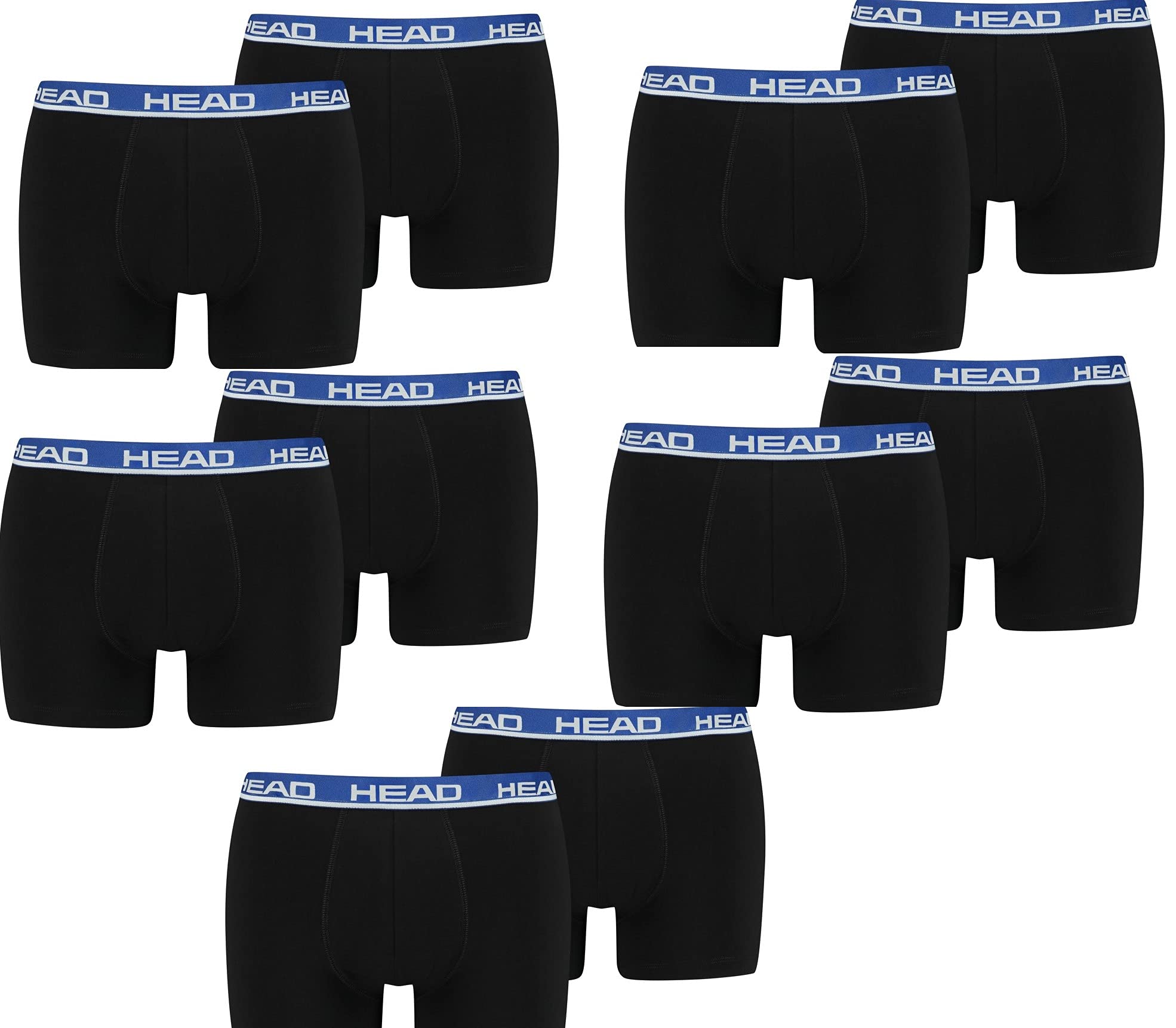 HEAD Mens Boxer Shorts Underwear 10P black blue L Black Blue Large