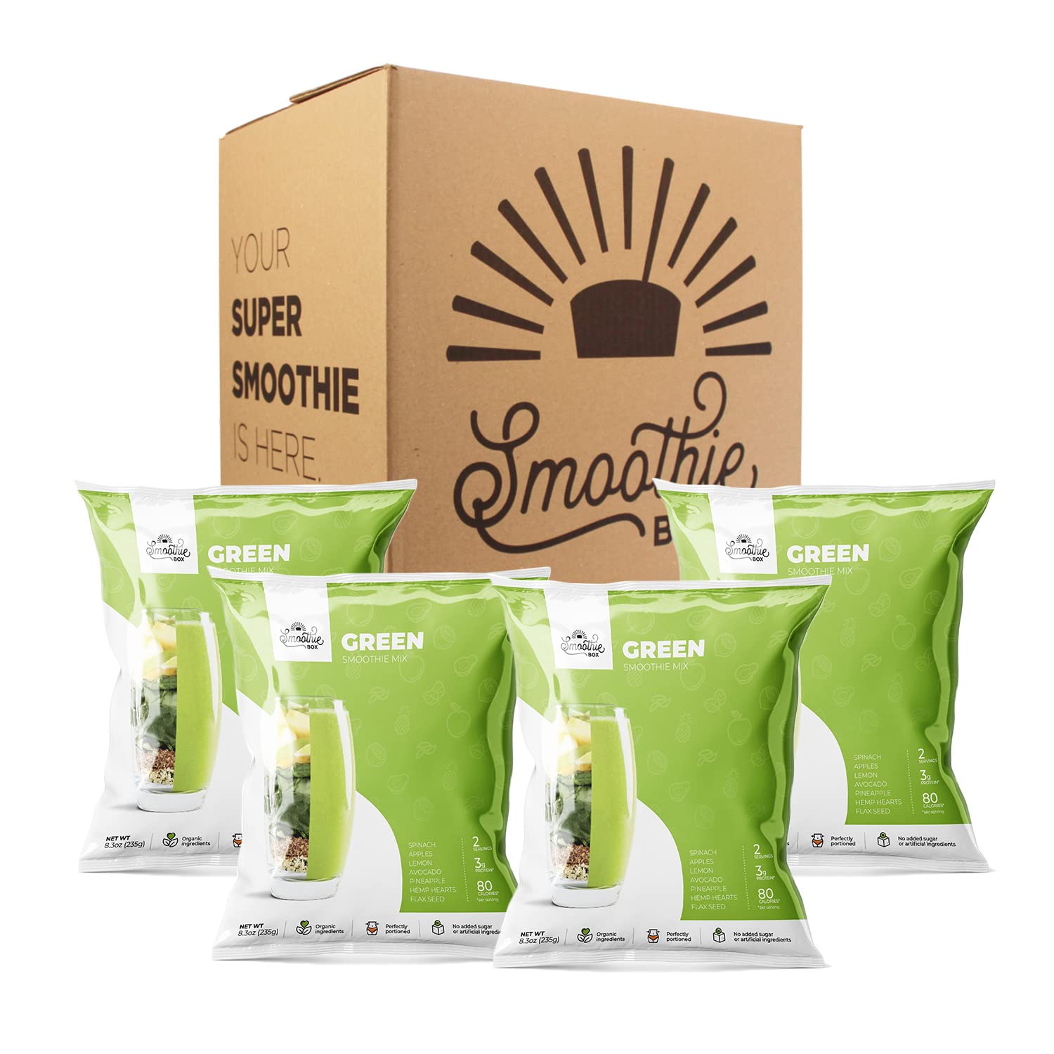 SmoothieBox - Blender Ready Frozen Smoothie Pouches (Green)
