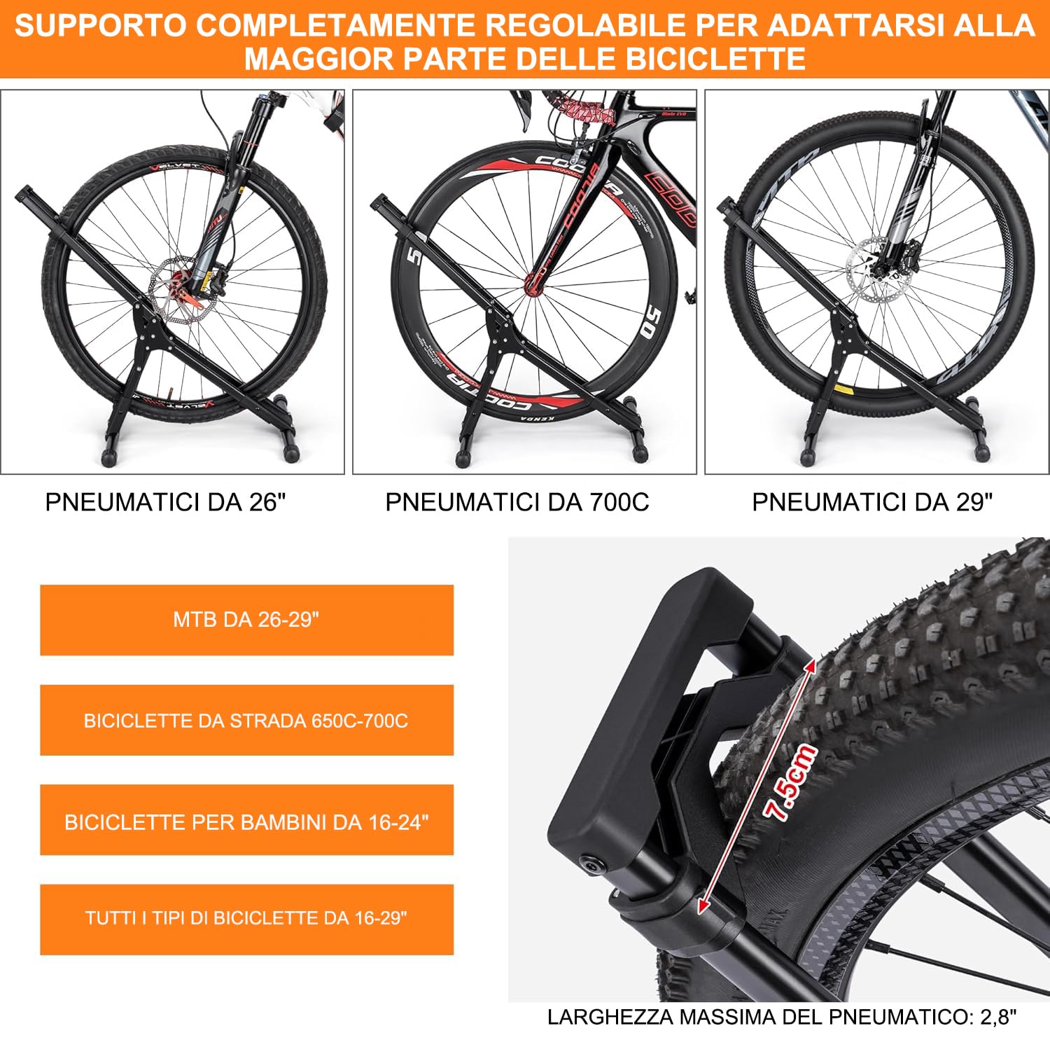 CXWXC Supporto per bicicletta da 20" a 29" e 730C MTB, pieghevole per bicicletta da corsa, per interni ed esterni (S101) (1, M)