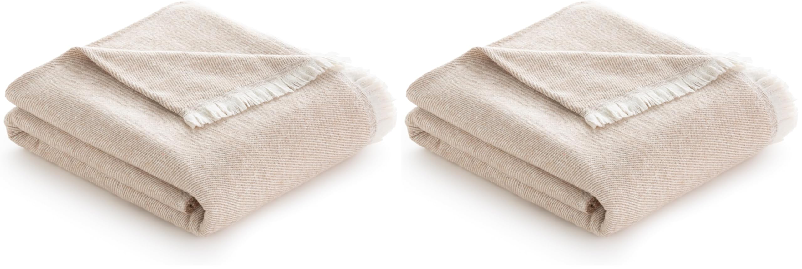 Todocama - Manta de Algodón Extrasuave con Diseño Rayas, Colcha Multiusos Four Seasons para Sofá, Cama, Funda Decorativa y Manta Fular (Beige Arena, 120x180cm). (Paquete de 2)