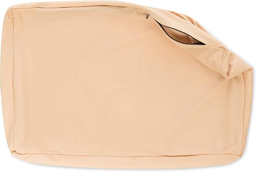 Cover Only for Premium Microbead Bed Pillow, Medium Extra Smooth - Ultra Comfortable Sleep with Silk Like Anti Aging Cover 85% Spandex/ 15% Nylon Breathable, Cooling Barely Beige