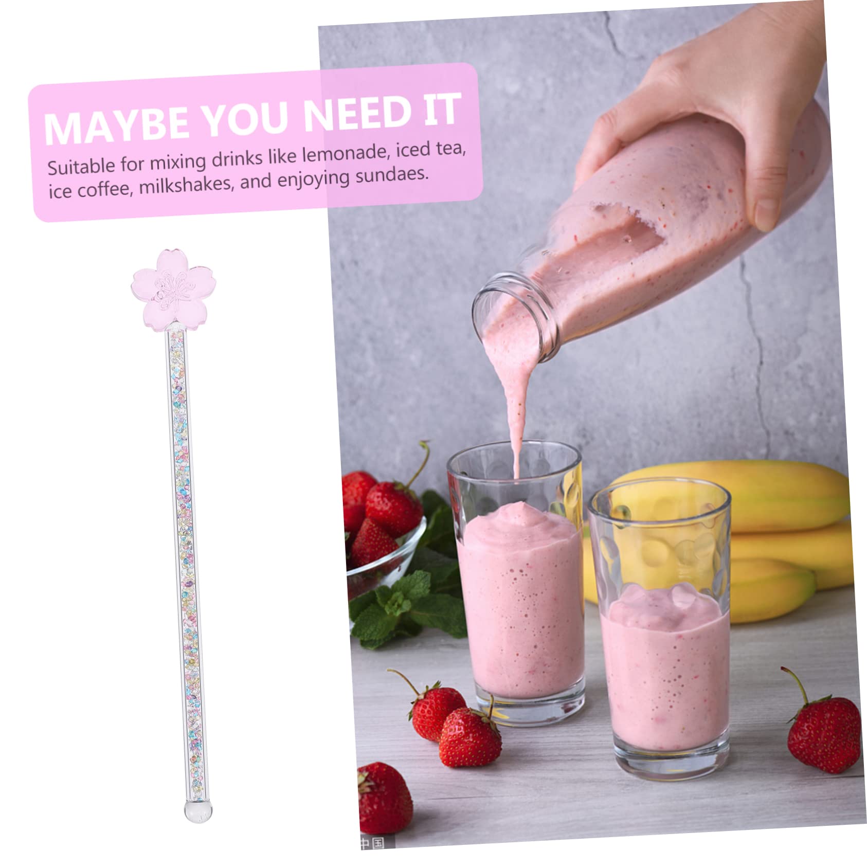 Garneck Elegant Swizzle Stick Glass Drink Stirrer for Iced Tea Perfect for Hotel