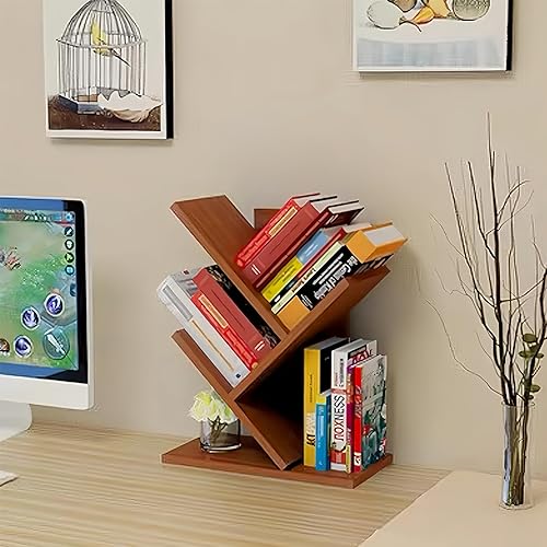 Miniatura 62 de Godferyxin Estantería de árbol de libros, estantería de madera de 5 niveles para exhibir libros, CD, revistas y más en la oficina, el hogar o la