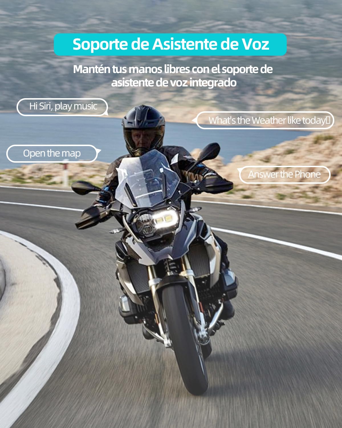 BLAISE V6 Plus - Cuffie Bluetooth per moto, sistema di comunicazione per 2 fino a 6 persone, portata di 1000 m, condivisione musicale, cancellazione del rumore, batteria 20 ore, impermeabile IPX6