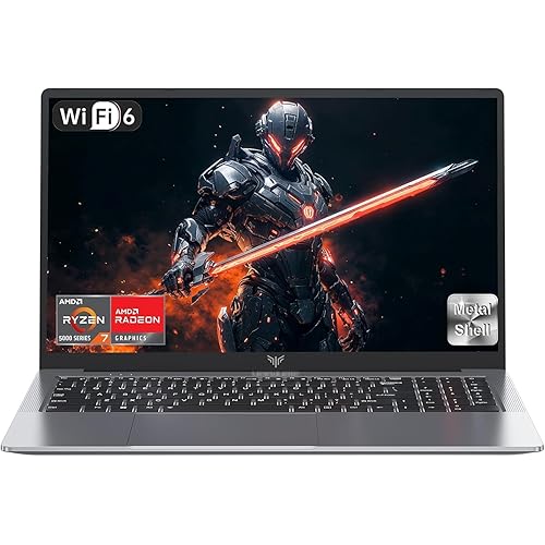 KAIGERR 2025 Laptop, Laptop Computer with AMD Ryzen 7 5000 Series (8C/16T, Up to 4.3GHz), 16GB RAM 512GB NVMe SSD Windows 11 Laptop, Radeon RX Vega 8 Graphics, WiFi 6, 53Wh Battery, Backlit KB