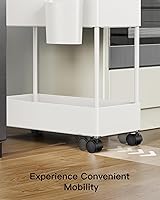 Vista 7 de Pipishell Slim Storage Cart with Wheels, Bathroom Cart Organizer Storage Small, Rolling Carts for Bathroom, Laundry Room, Kitchen, Narrow Space