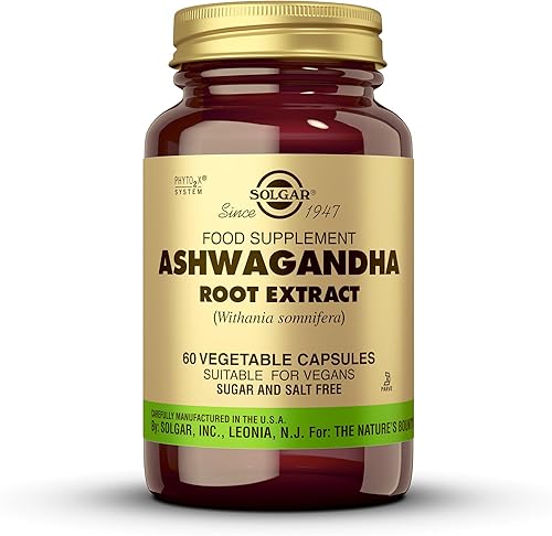 Solgar Cápsulas vegetales de extracto de raíz de Ashwagandha de potencia completa estandarizada 60 unidades