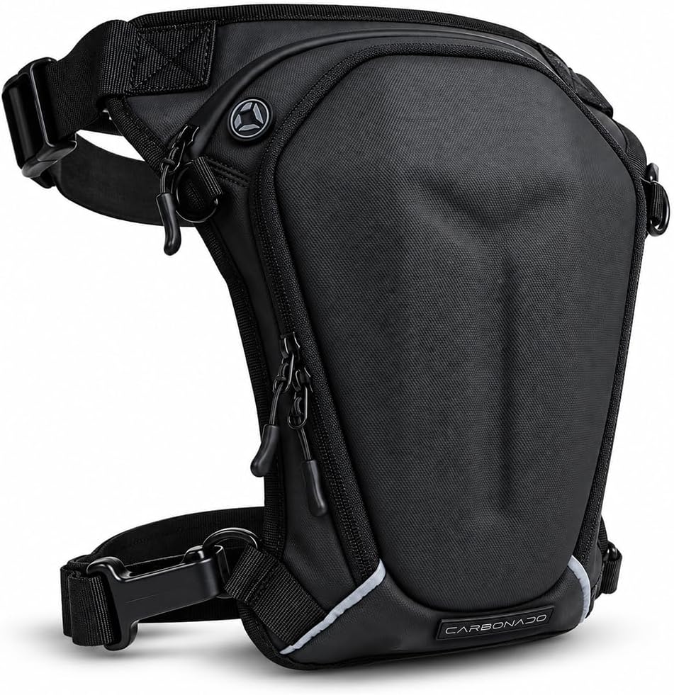 Carbonado Turtle Unisex Wasit Bag | Multipurpose Utility Wasit Pouch | Cross Body | Strap to Leg or Hip | for Motorcycling, Outdoor, Hiking, Adventure and Travel, Black, One Size, Fashion Waist Packs