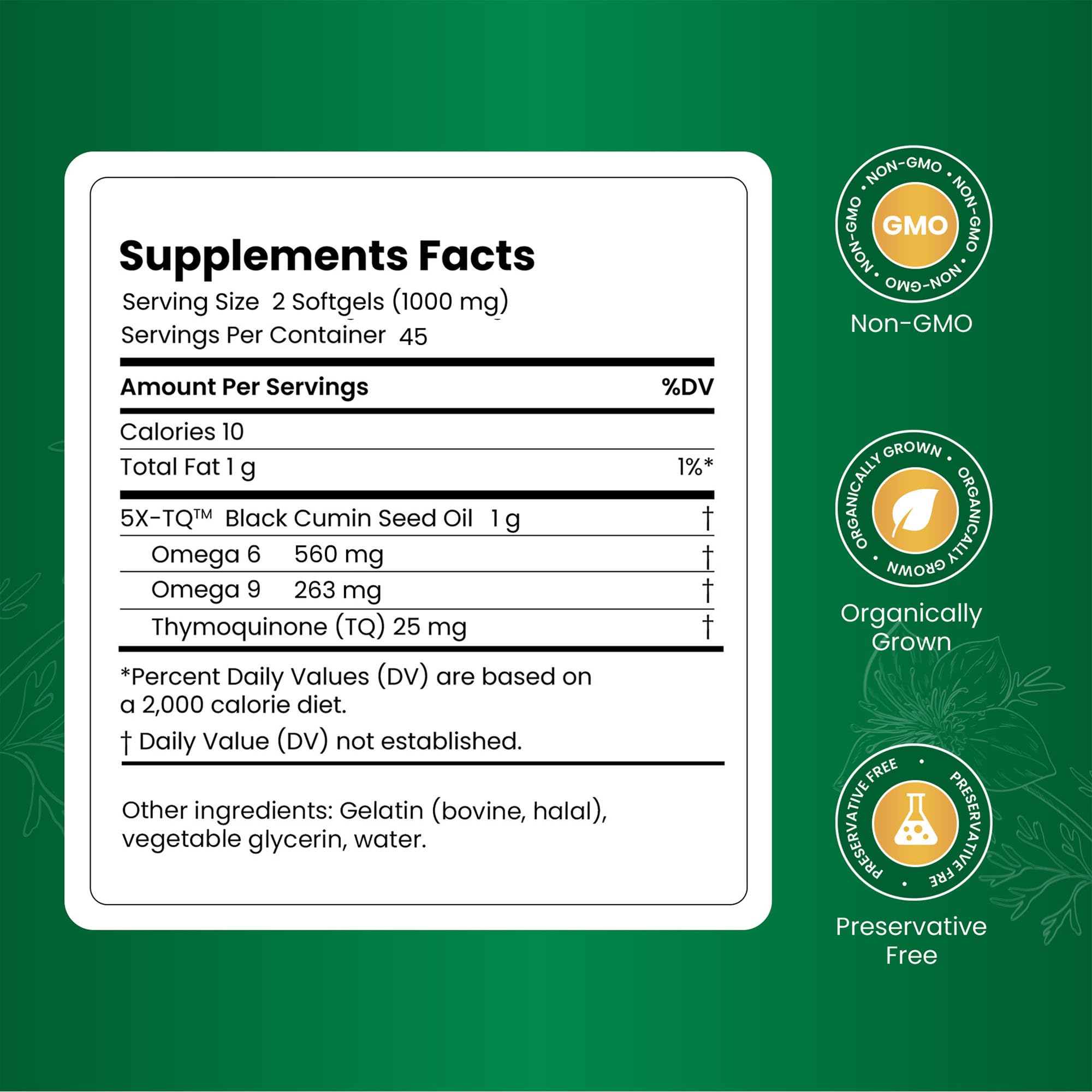 Amazing Herbs Premium Black Seed Oil - 90 Count Softgels, 500mg — Amazon image 2