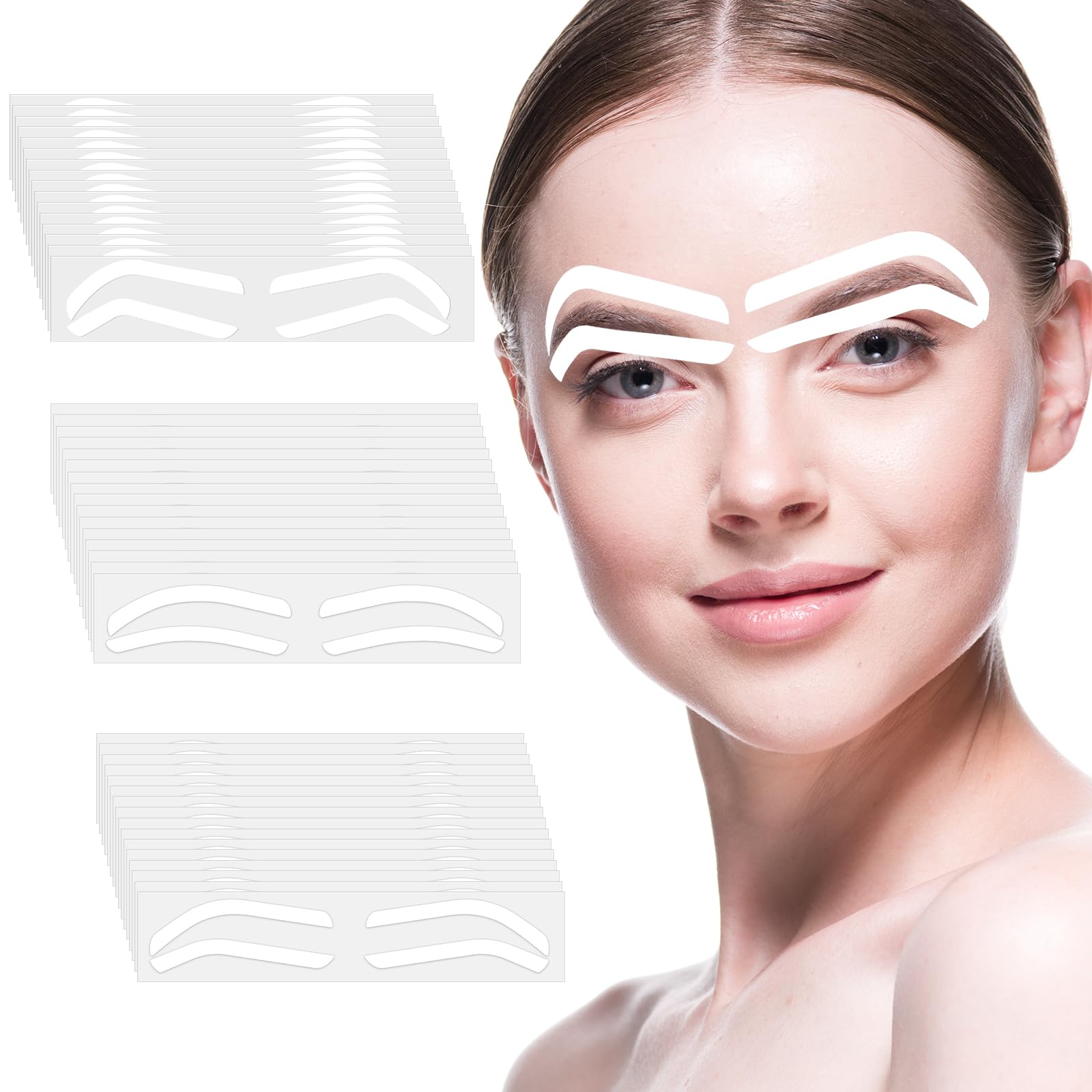 48 pairs Eyebrow Tape for Shaping,Disposable Eyebrow Tape,Adhesive Eye Brow Stencils for Women,3 Shapes Eyebrows Tapes Strips,Airbrush Eyebrows Mapping Shaping Guides