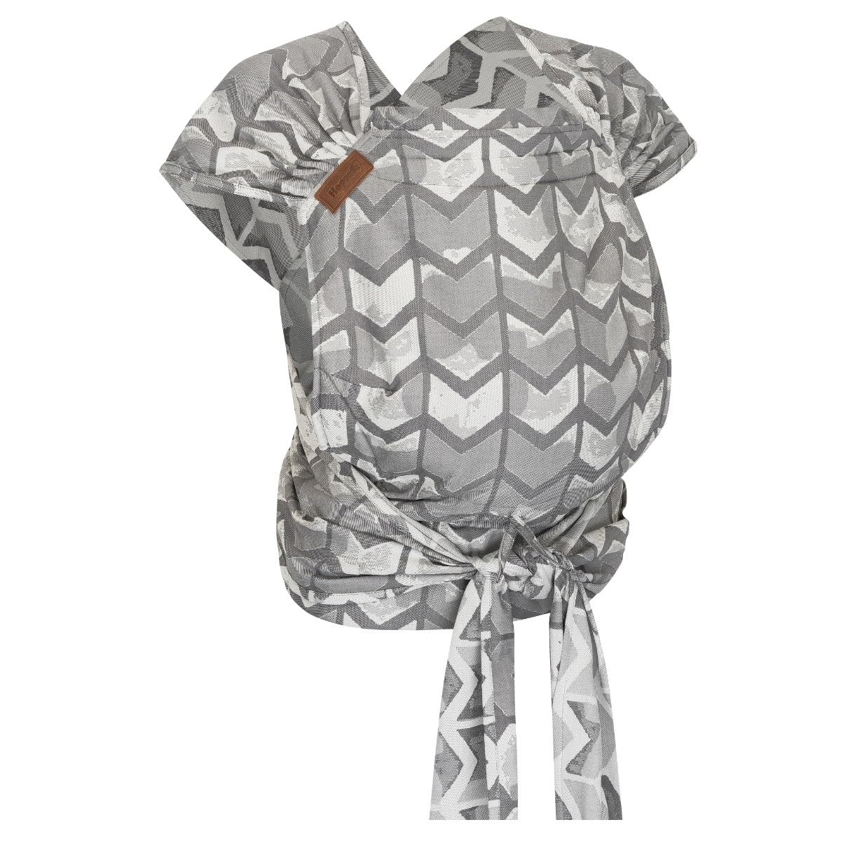 Hoppediz Hop-Tye Advanced - 4-in-1 Babytrage für Neugeborene ab Geburt - Halfbuckle Tragehilfe mit Tuchträgern - mitwachsend bis 20 kg - Design Amsterdam stone