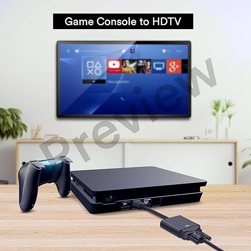 Miniatura 5 de Cableader HDMI a VGA 1080P, HDMI macho a VGA hembra con audio para laptop, PC, escritorio, TV, Xbox, PS3, PS4, etc. - Negro