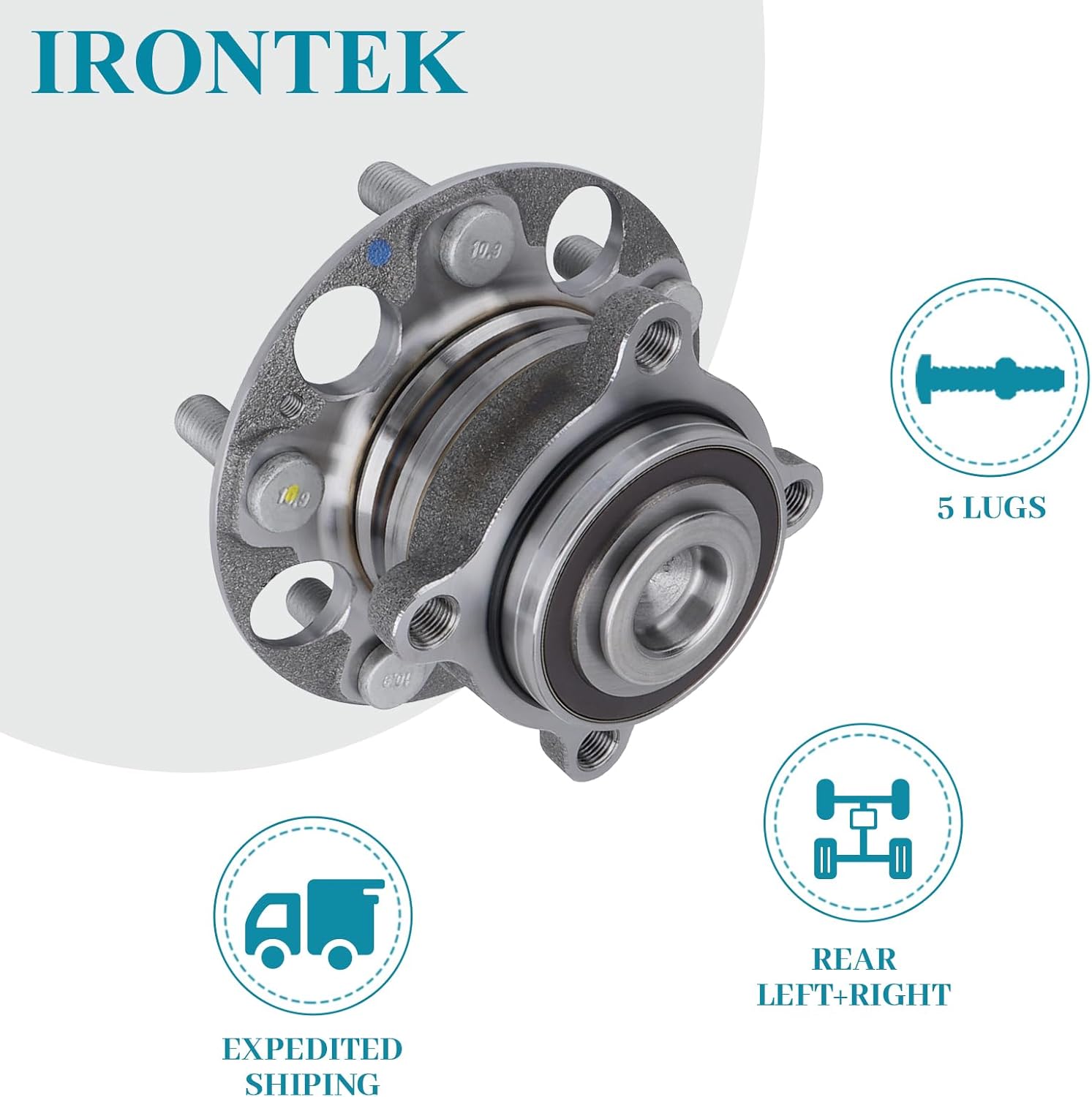 IRONTEK Rear Wheel Hub and Bearing Assembly (5 Lug W/ABS) FITS 2009-2014 for Acura TSX; 2008-2012 for Honda Accord 2PCS 512353x2