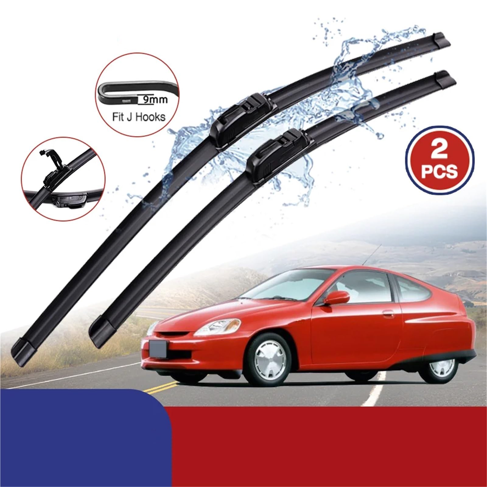 Limpiaparabrisas Vehículo Compatible Con Para Insight 1999 2000 2001 2002 2003 2004-2008 Limpiaparabrisas De Coche Para Tipo U Goma Suave Sin Hueso HD Silencioso 20"+18"