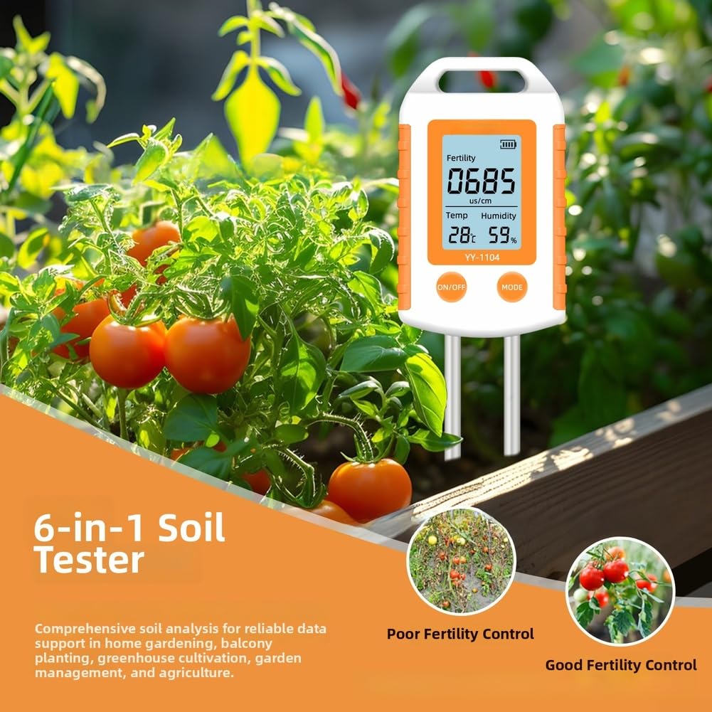 Tester Suolo 6 in 1 NPK Umidità Temperatura Fertilità