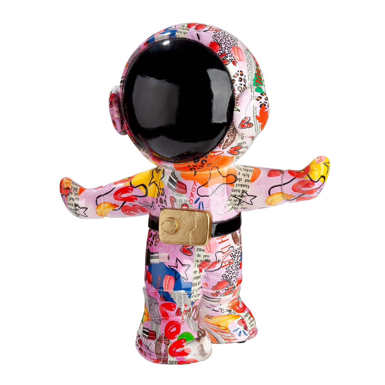 GILDE OOH LALA Astronaut Resin Figurine, Multi-Colour, Height 30 cm x Width 26 cm, Street Art Style