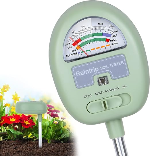 Soil Moisture Meter,4-in-1 Soil Ph Meter, Soil Tester for Moisture, Light,Nutrients, pH,Soil Ph Test