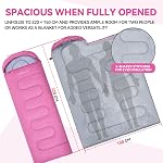Clostnature Sac de couchage pour adultes et enfants - Sacs de couchage légers pour le camping, Design compact ultra-léger pour le backpacking, chaud et spacieux pour un usage unique, idéal pour les filles, les garçons, les jeunes
