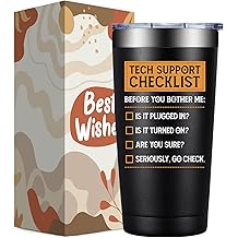 Tech Gifts for Men - Tech Support Checklist - Technical Gifts for Dad, Technician, Programmer, Techs Lover - 20oz Tumbler