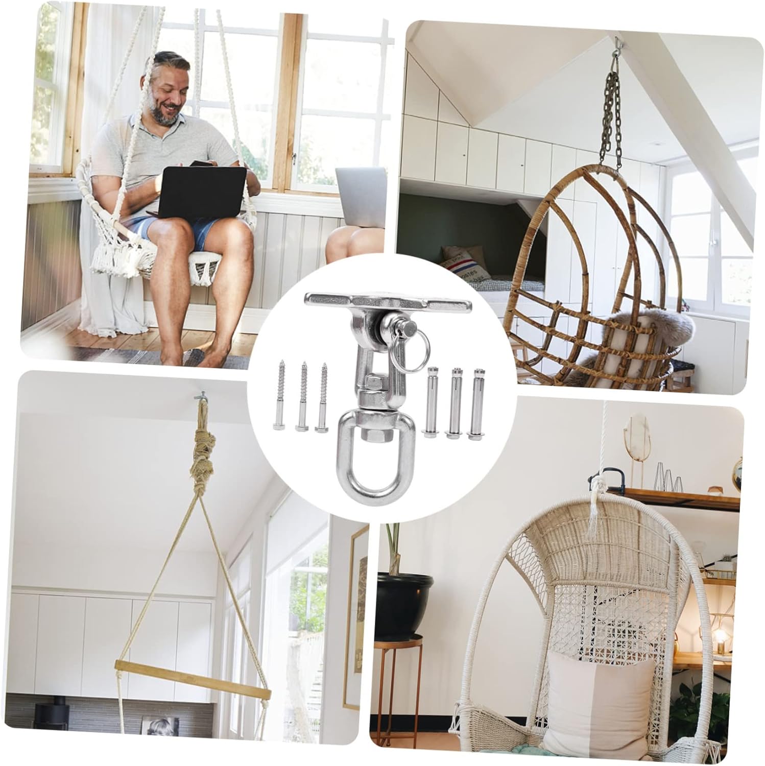 Swing Hook Stainless Steel Hooks Swivel Heavy Duty Rotating Swing Buckle Kit