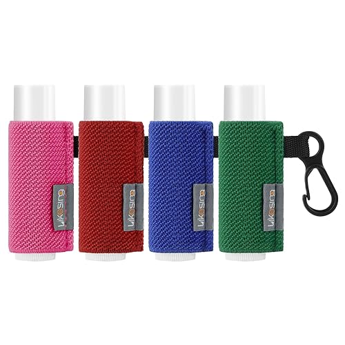 Vista 13 de Soporte de Llavero para Bálsamo Labial, Soporte para Bálsamo Labial Funda para Lápiz Labial con Clip, Regalos de Brillo Labial Elástico para Amigos