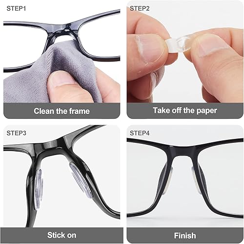 Miniatura 5 de Almohadillas de nariz para gafas, 0.079 pulgadas de grosor adhesivo antideslizante de silicona para lentes, almohadilla de nariz de silicona suave