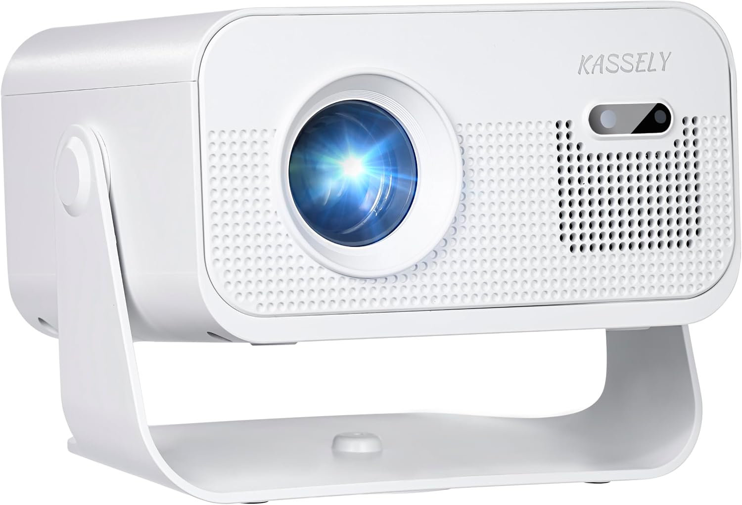 Portable Mini Projector, 720P Native HD with WiFi 6 & Bluetooth 5.2 | 4K Support & Auto Keystone | Compatible with Smartphone, Laptop, TV Stick, PS5 | Built-in Speaker for Home Cinema, Camping (White)