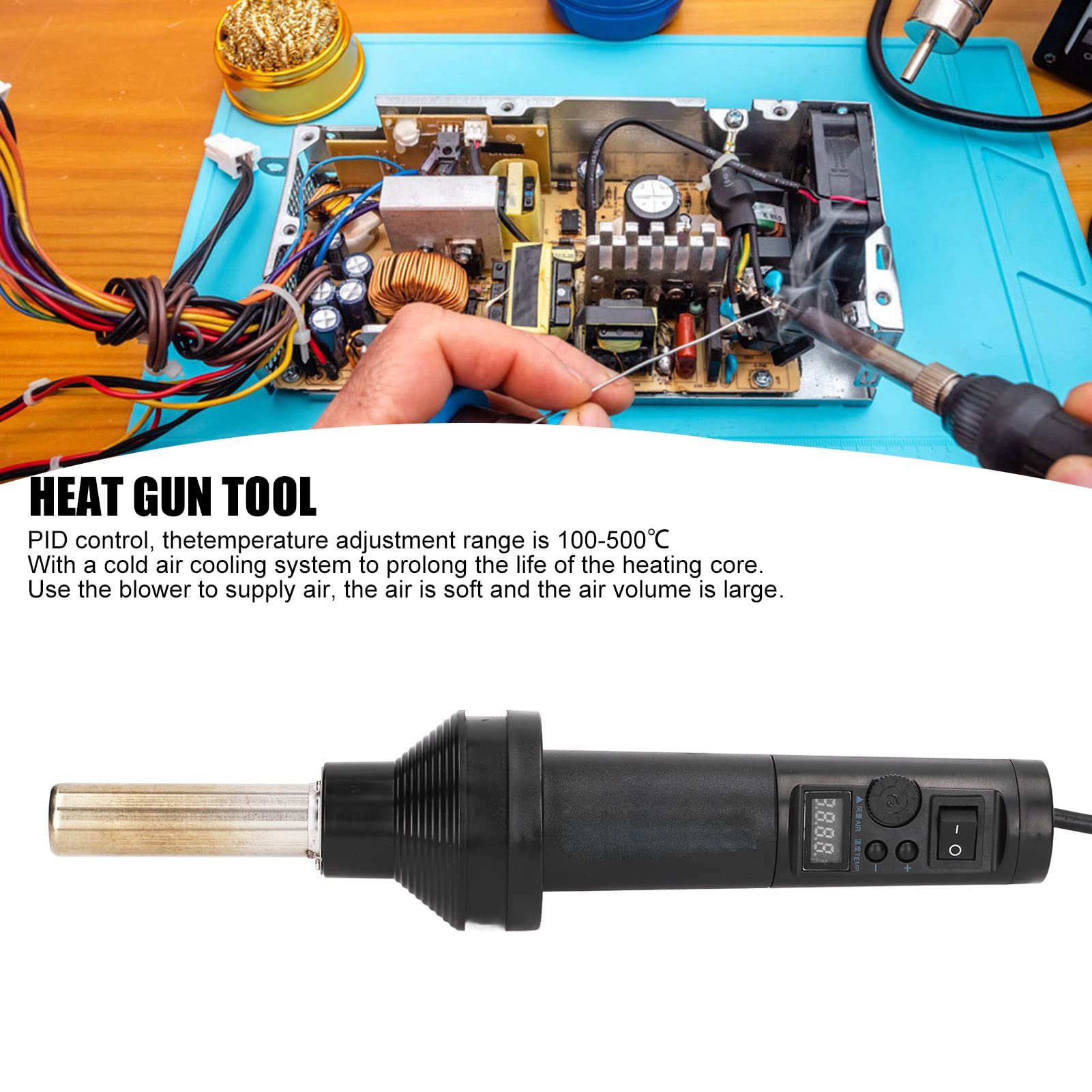 Kit d'outils d'affichage numérique réglable pour pistolet à air chaud 100-500 ℃