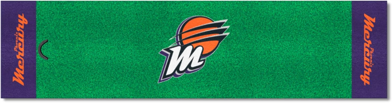 FANMATS 44848 WNBA - Phoenix Mercury Putting Green Mat | Green | 18"x72" | Winged Foot with Basketball