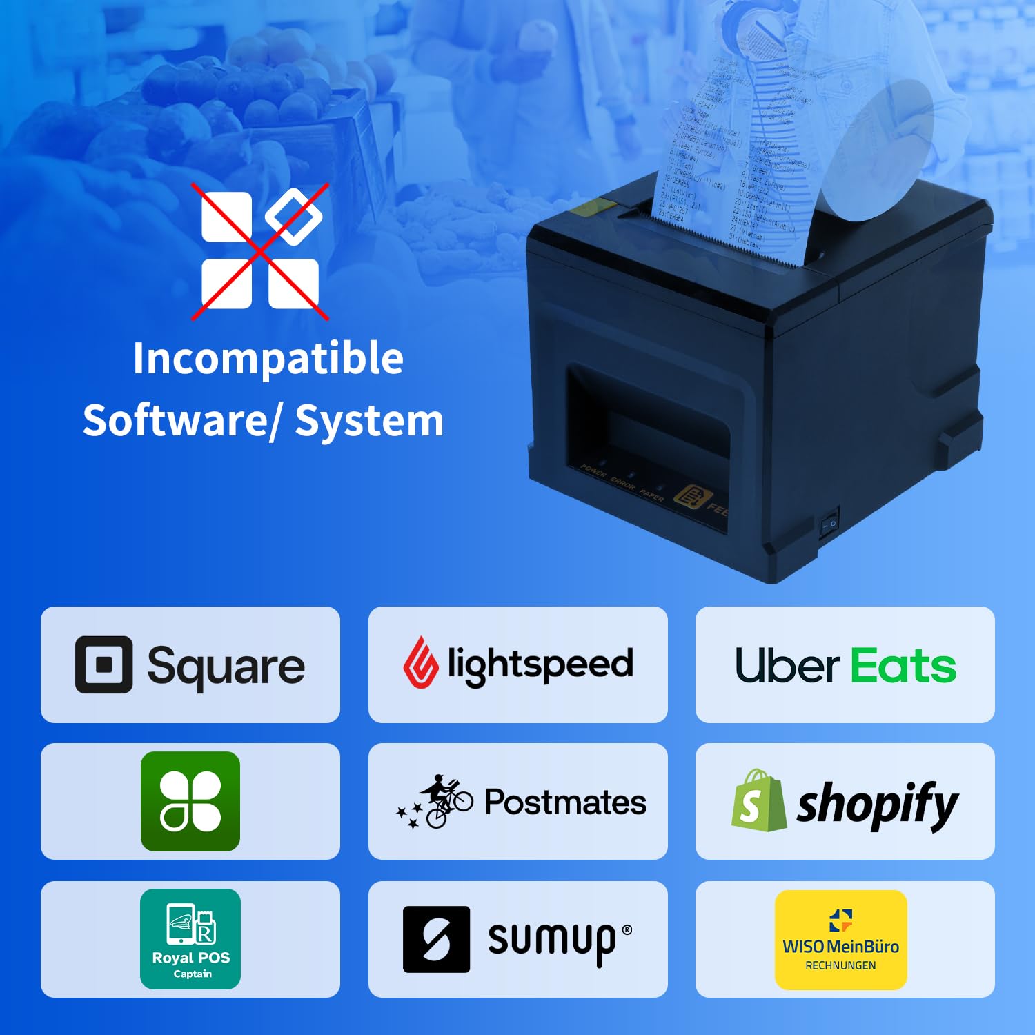 NetumScan Bluetooth USB LAN 80mm POS-Bondrucker 300mm/s USB-Thermobondrucker mit Auto-Cutter Kassenschublade, Unterstützung Windows/Mac/Linux, Restaurant-Küchendrucker für ESC/POS NS-8360LW