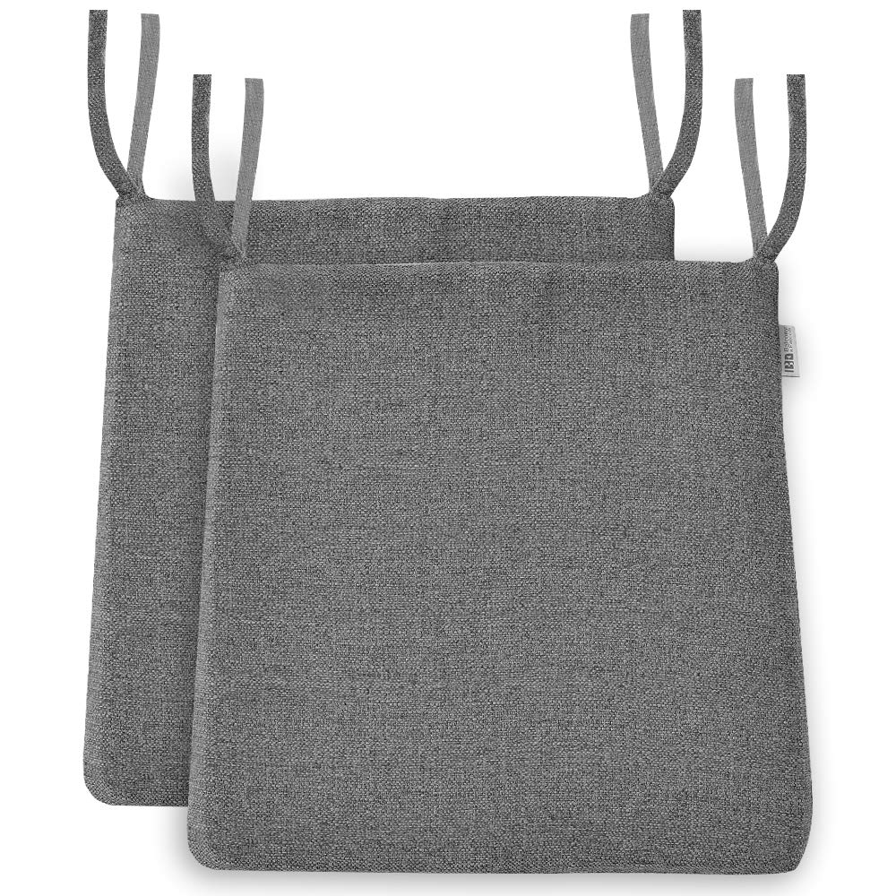 Coussins trapézoïdaux anti-glisse gris clair lot de 2 avec attaches housse lin BALCONY & FALCON
