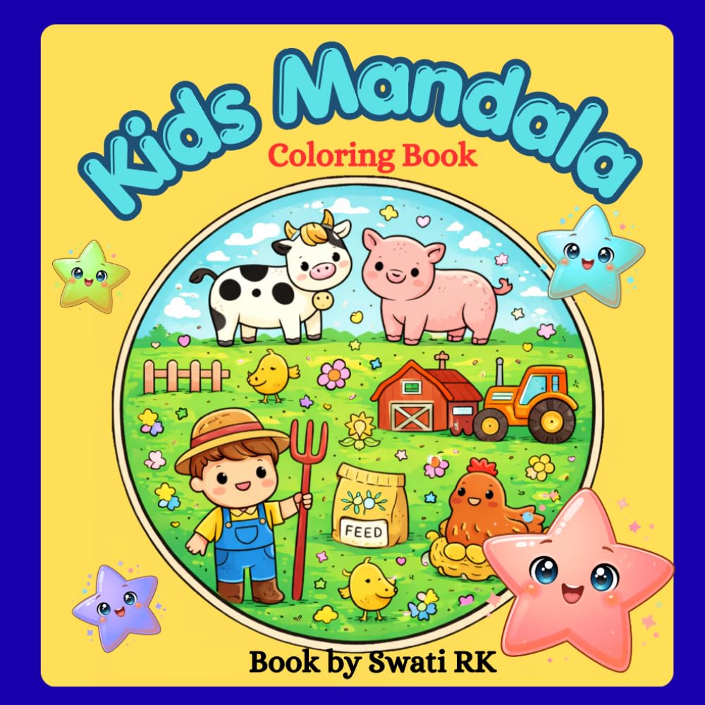 Cute Animal Mandalas Coloring Book: Fun and Easy Coloring Pages for Kids Ages 4–8