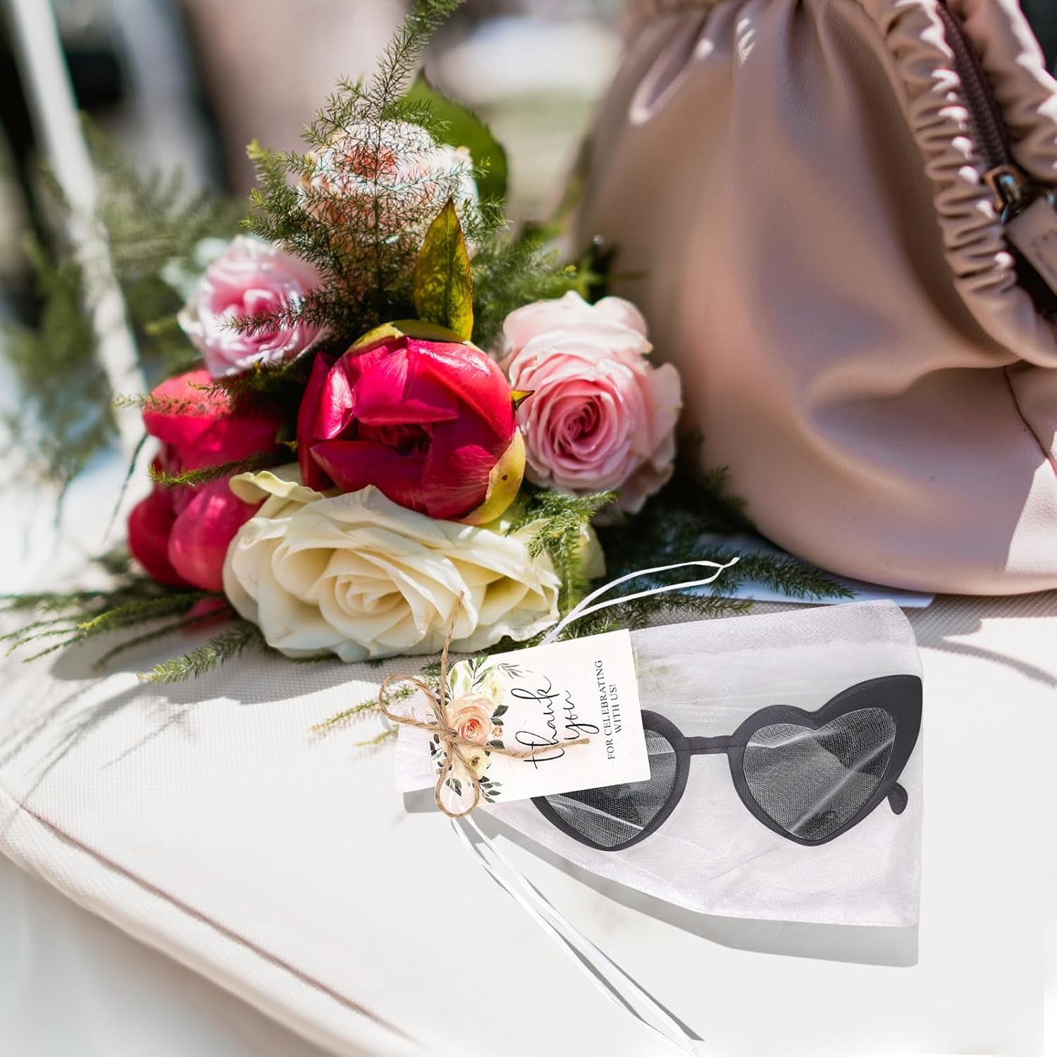 40 Sets of Heart-Shaped Sunglasses, Bulk Wedding Party Favors, Reception Gifts and Souvenirs for Guests - Image 3