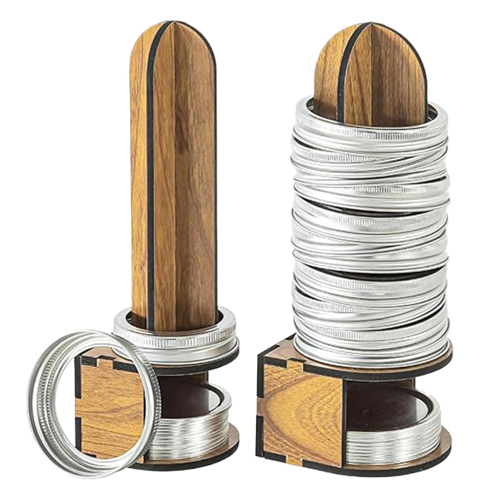 Estante enlatado con tapa de madera noble para conservación de alimentos premium