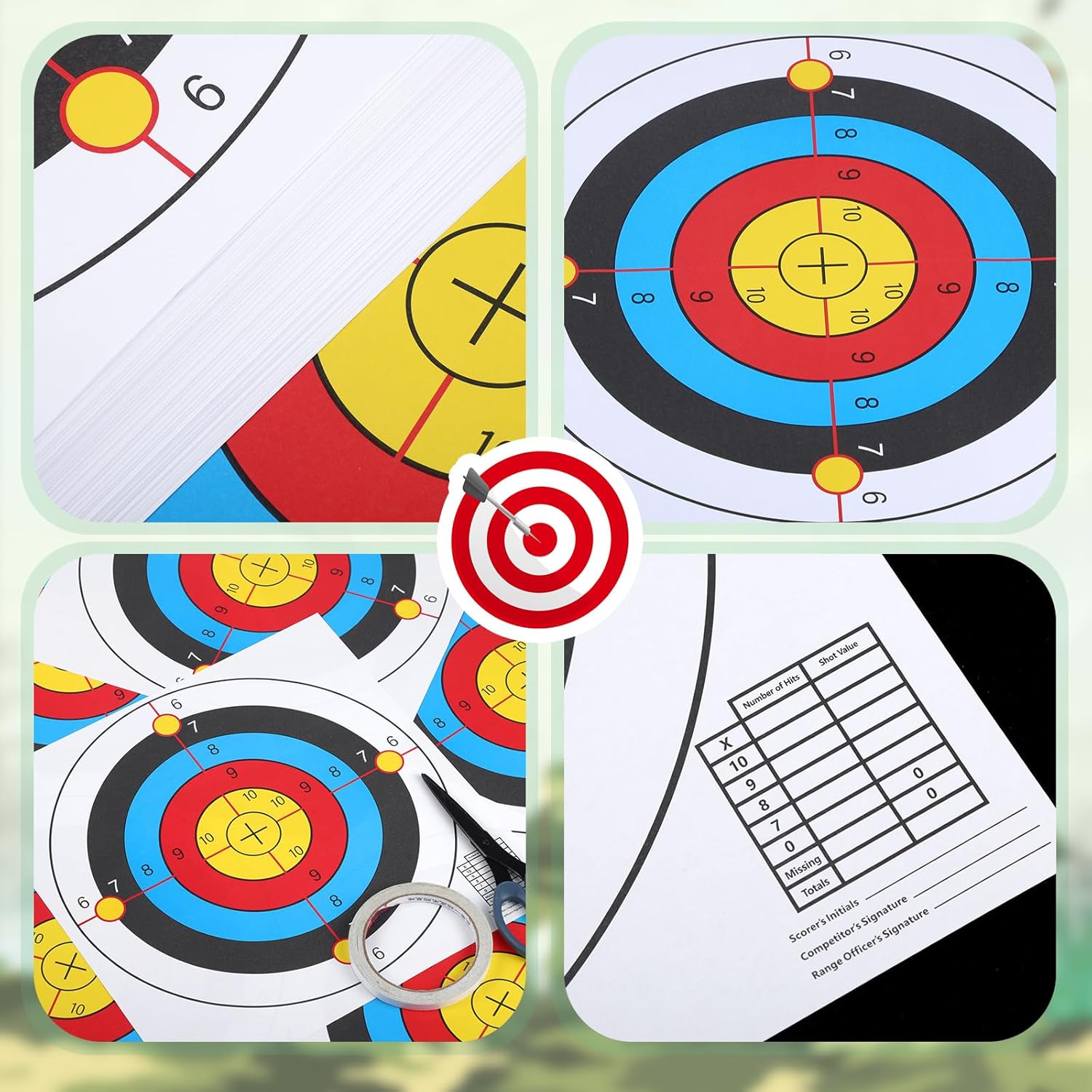 Fainne 200 Sheets Paper Targets for Shooting 12 x 12 Inch High Visibility Shooting Range Targets Bulk for Indoor Outdoor Pistol Practice Archery Airsoft Hunting Accessories