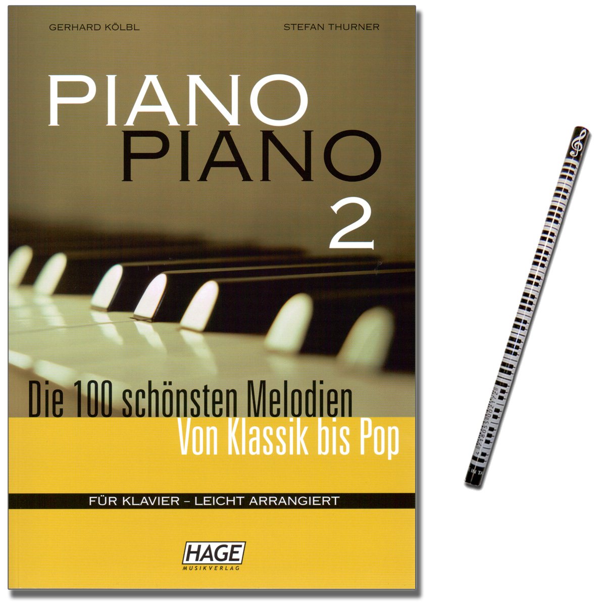 Piano Piano 2 - Spielbuch für Klavier - 100 tolle Melodien : Lieder aus aller Welt, Evergreens, Pop Hits, Barmusik, Filmmusik und Musical - mit Musik-Bleistift