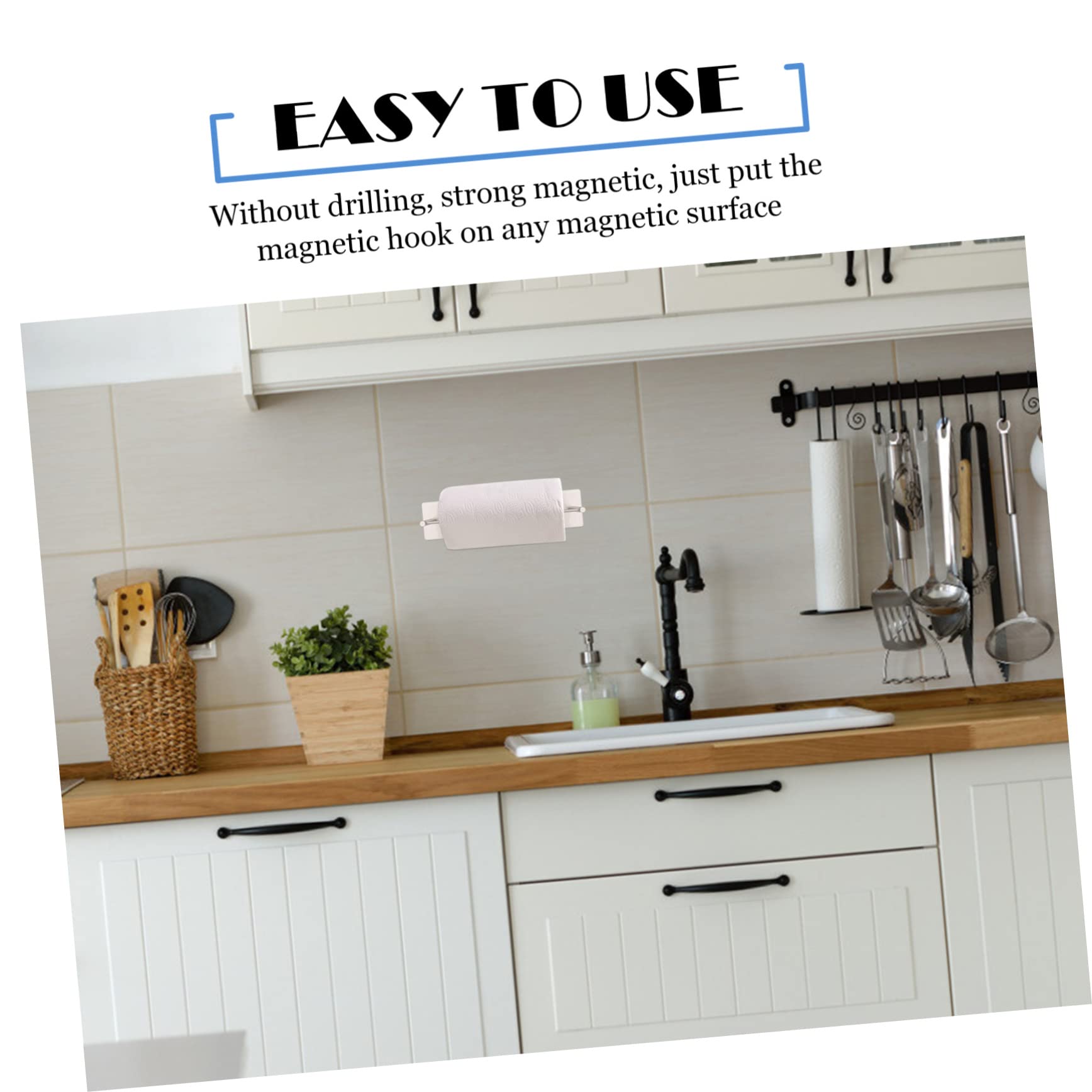 Ciieeo 2 Pares Magnéticos Inoxidable Soporte de Pared sin Perforación Colgar Toallas y Utensilios Refrigeradores y Superficies Metálicas