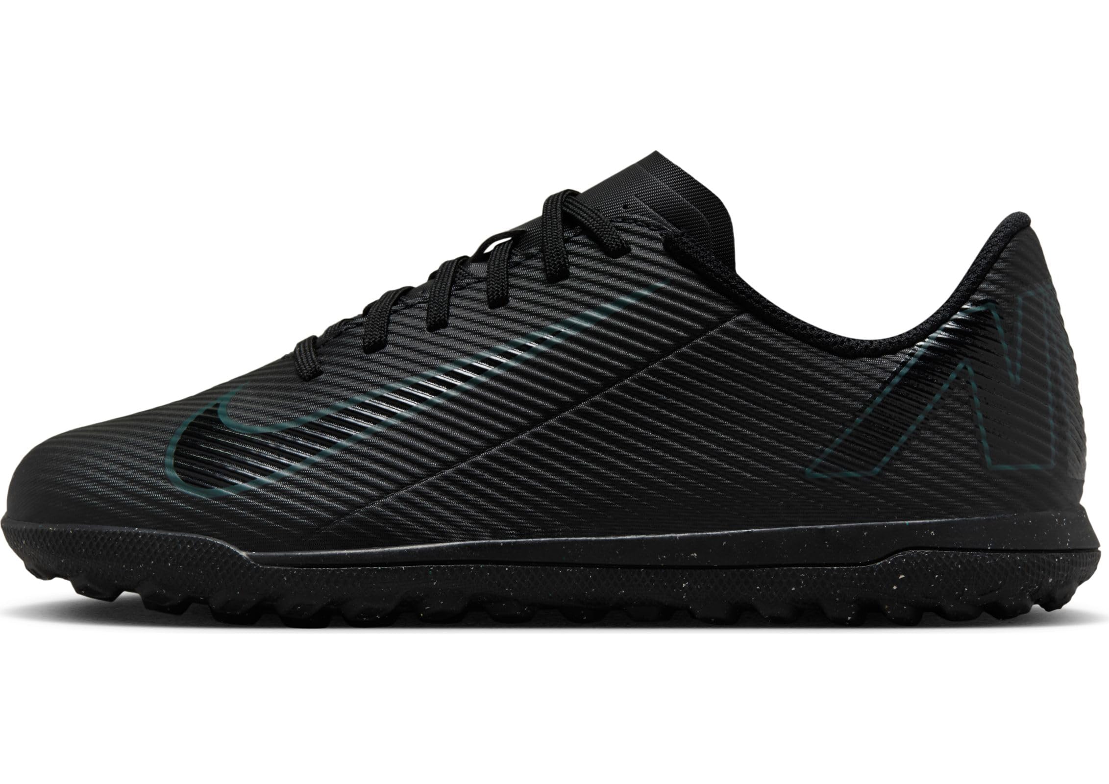 Nike Jr. Mercurial Vapor 16 Club Little/Big Kids' TF Low-Top Soccer Shoes (FQ8287-002, Black/Deep Jungle/Black) Size 4.5