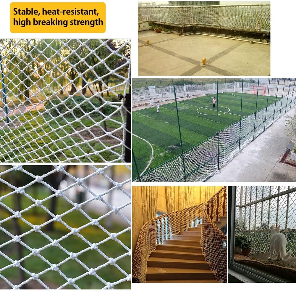 Children's Safety Net for Balcony Railing & Stairs - Anti-Fall Mesh Protection, 2m x 5m, White, Ideal for Plant Climbing, Outdoor Decor, Construction Safety