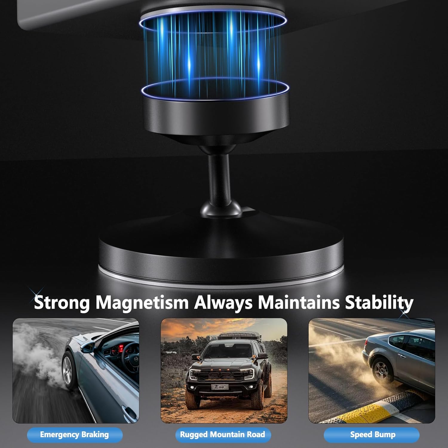 Radar Detector Mount,Upgrade Magnetism Aluminium Dashboard Mount,for Cobra,Escort,UnidenR3 R4 R7 R8, Valentine V1 Gen2 etc All Radar Detector,Shockproof Stable and Adjustable