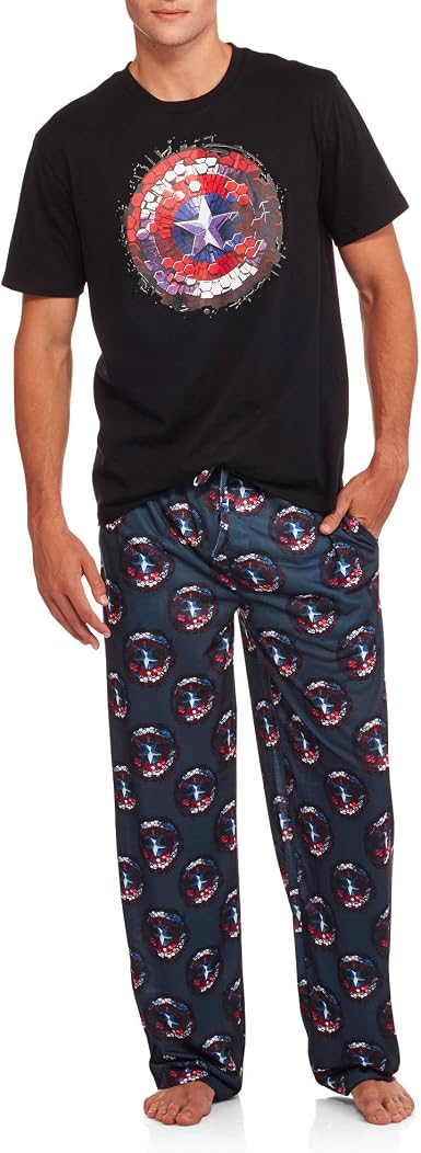 Amazon.com: Marvel escudo Capitán América para hombre 2 pc CONJUNTO de pijama  pijama, L, Negro : Ropa, Zapatos y Joyería