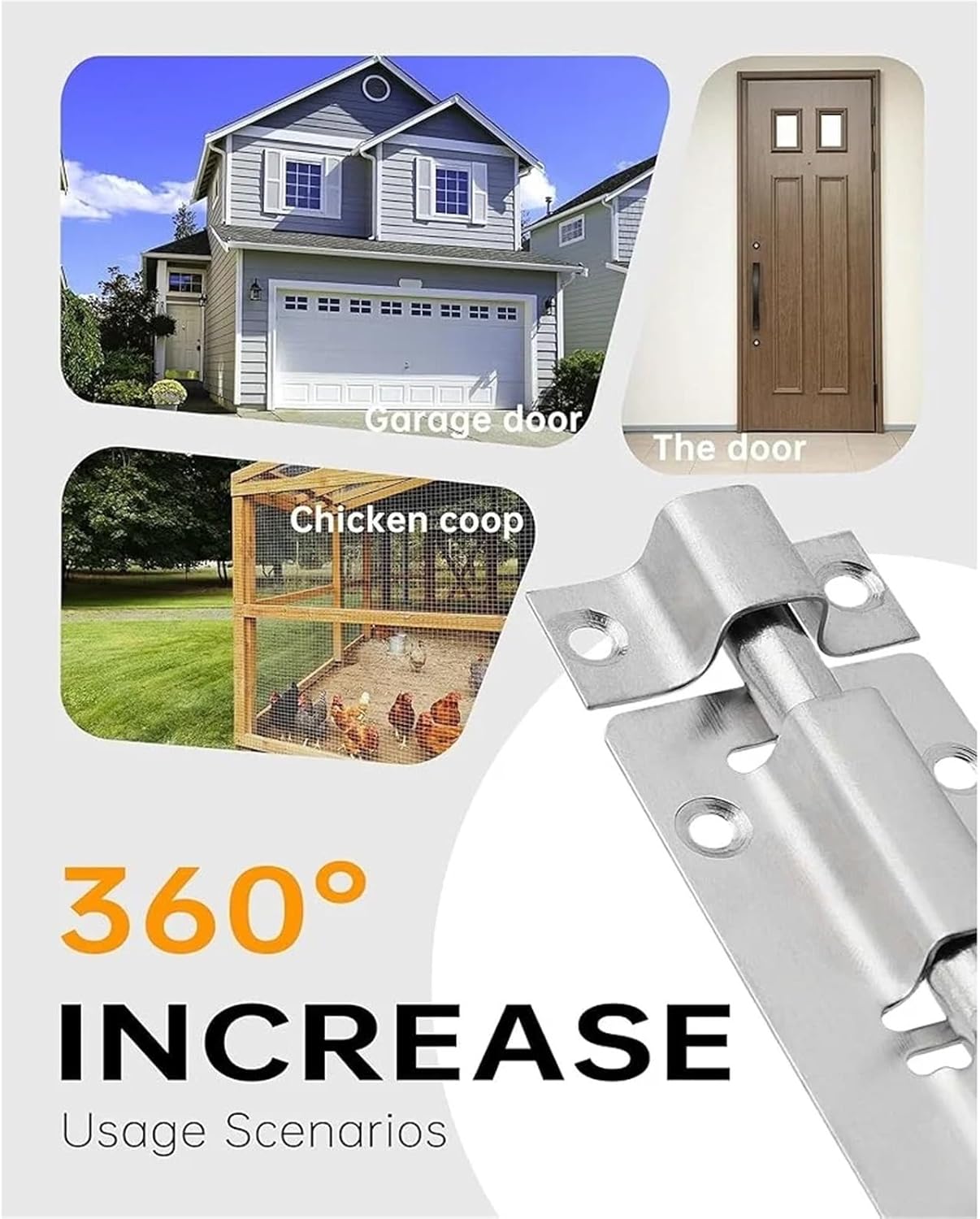 Slide Latch Lock 20 Pack Barrel Bolt Latch Stainless Steel Slide Lock 3 Inch Heavy Duty Outdoor Indoor Door Security with Screws