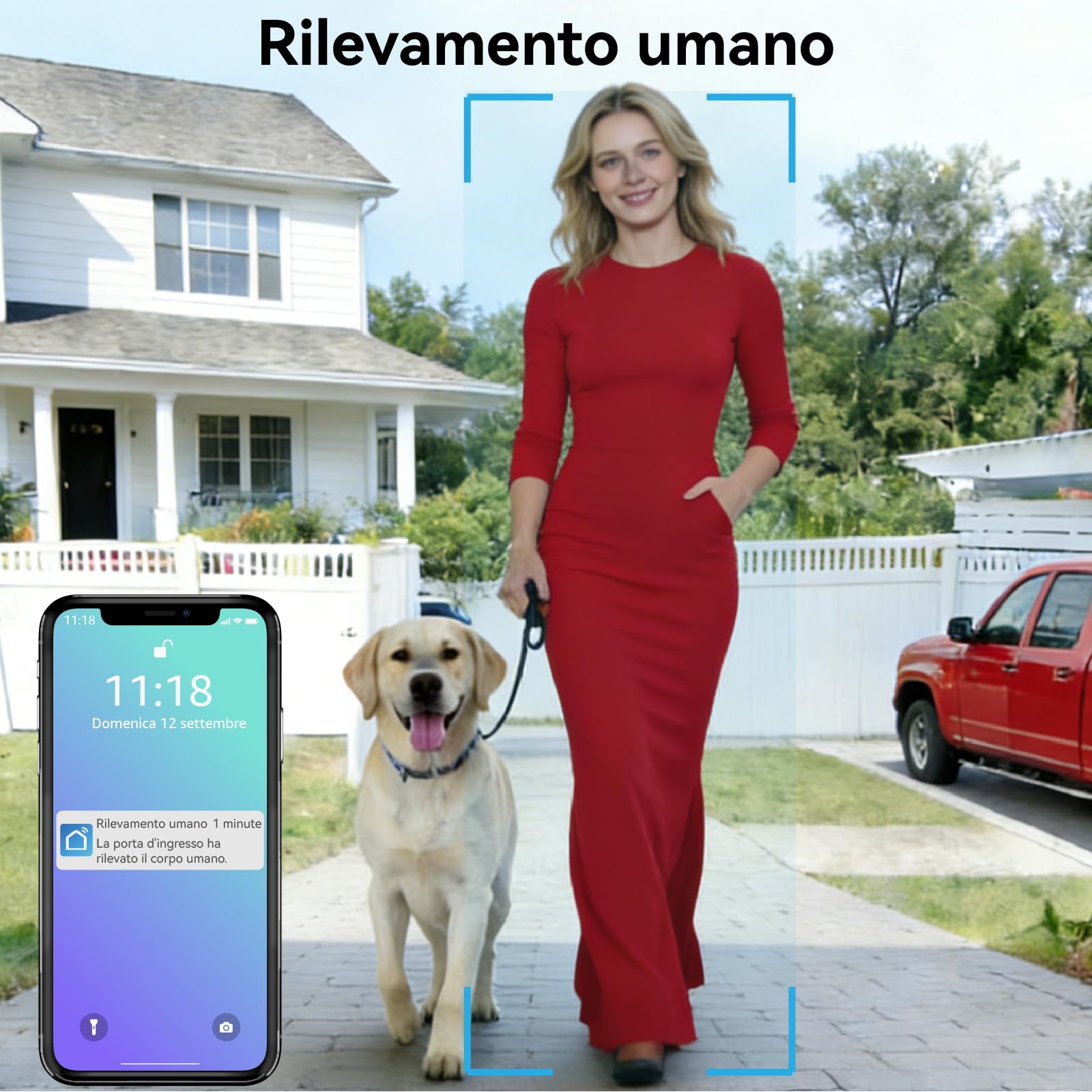Sistema di videocitofono a 2 fili KW02, 1080p e Audio Bidirezionale, sblocco remoto porta/cancello, controllo accessi APP/RFID, touch screen da 10.1 pollici, Rilevamento Presenza, Bianco