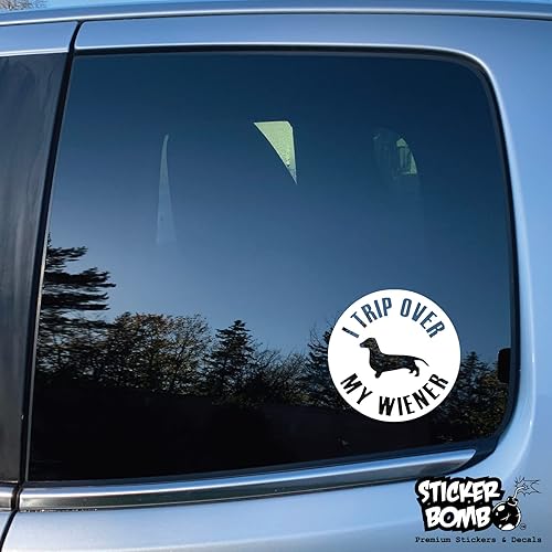 Miniatura 6 de Calcomanía de vinilo I Trip Over My Wiener, calcomanía de vinilo de bomba para automóvil, camión, computadora, en cualquier lugar! Vinilo premium