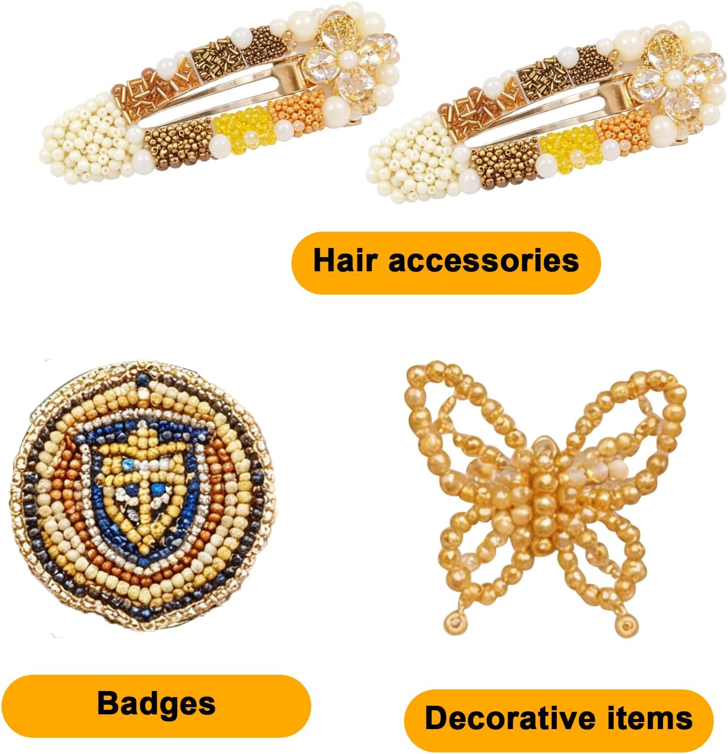 Wulitaotao 15 Color Glass Seed and Tube Bugle Beads Kit, Seed Bead Kit, for Jewelry Making Necklace Bracelet Craft,DIY Kit,Mixed Size (Mix 15 Color, Gold)