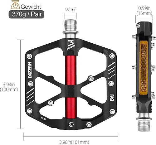 Miniatura 2 de 3 Rodamientos Pedales de bicicleta de montaña Pedales de aleación plana de plataforma Pedales de aleación 916 "Pedales planos de aleación